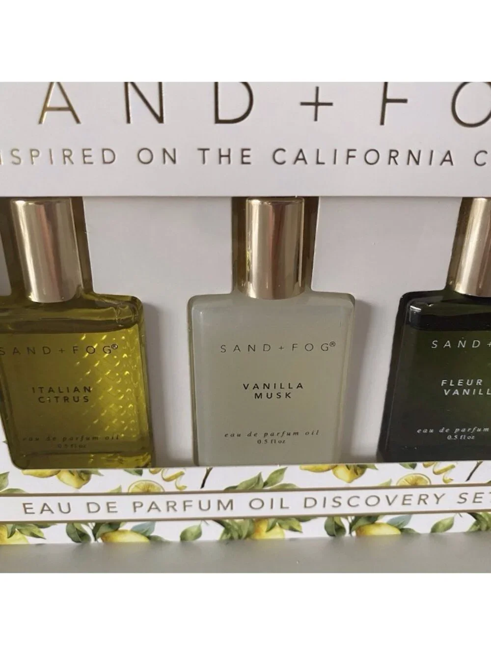 SAND + Fog Eau de Parfum Oil Discovery‎ Set California Coast 3 x 0.5 fl oz NEW